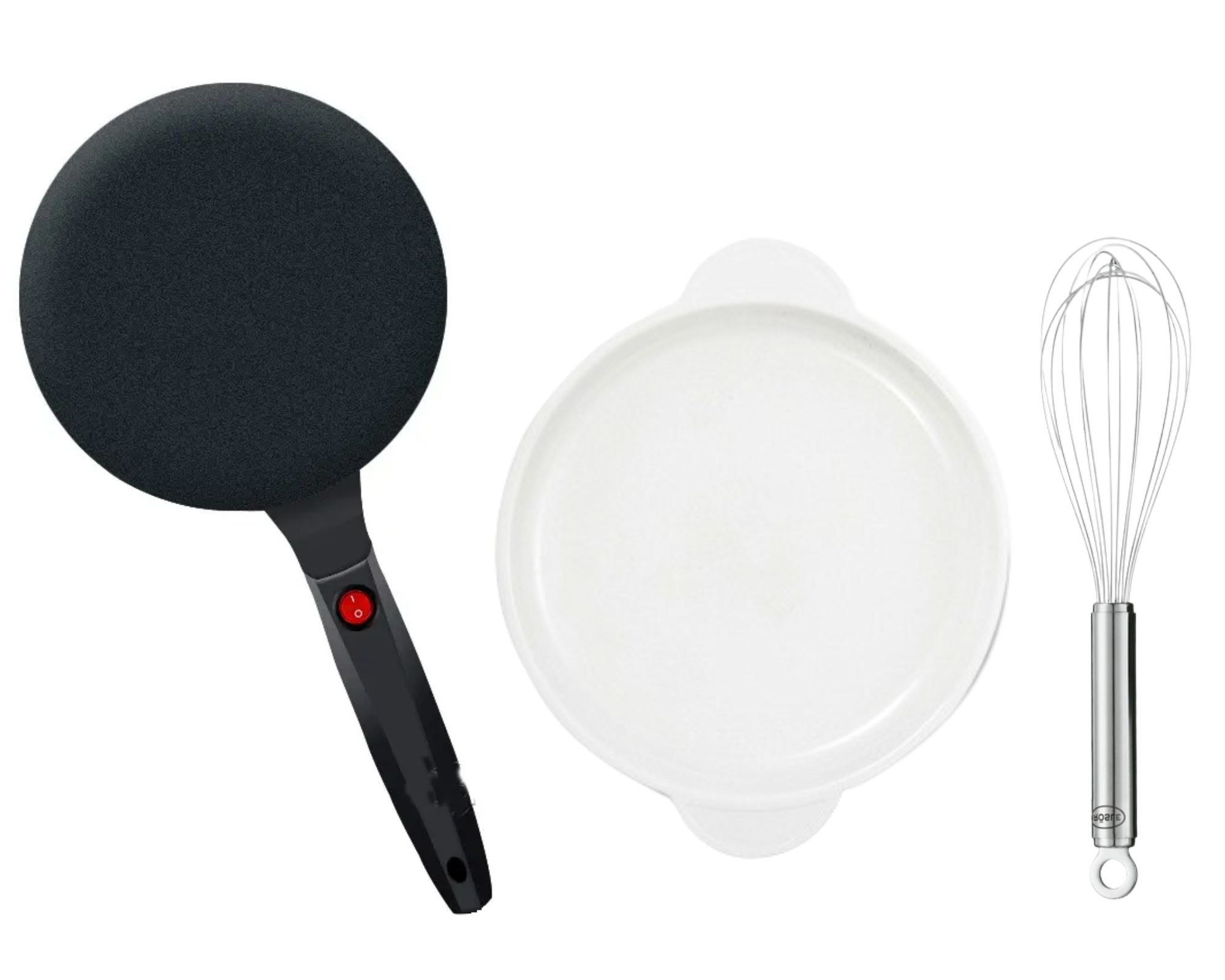 Crepix - Electric Crepe Maker (+ 1 Free Pancake Batter Bowl and 1 Whisk)