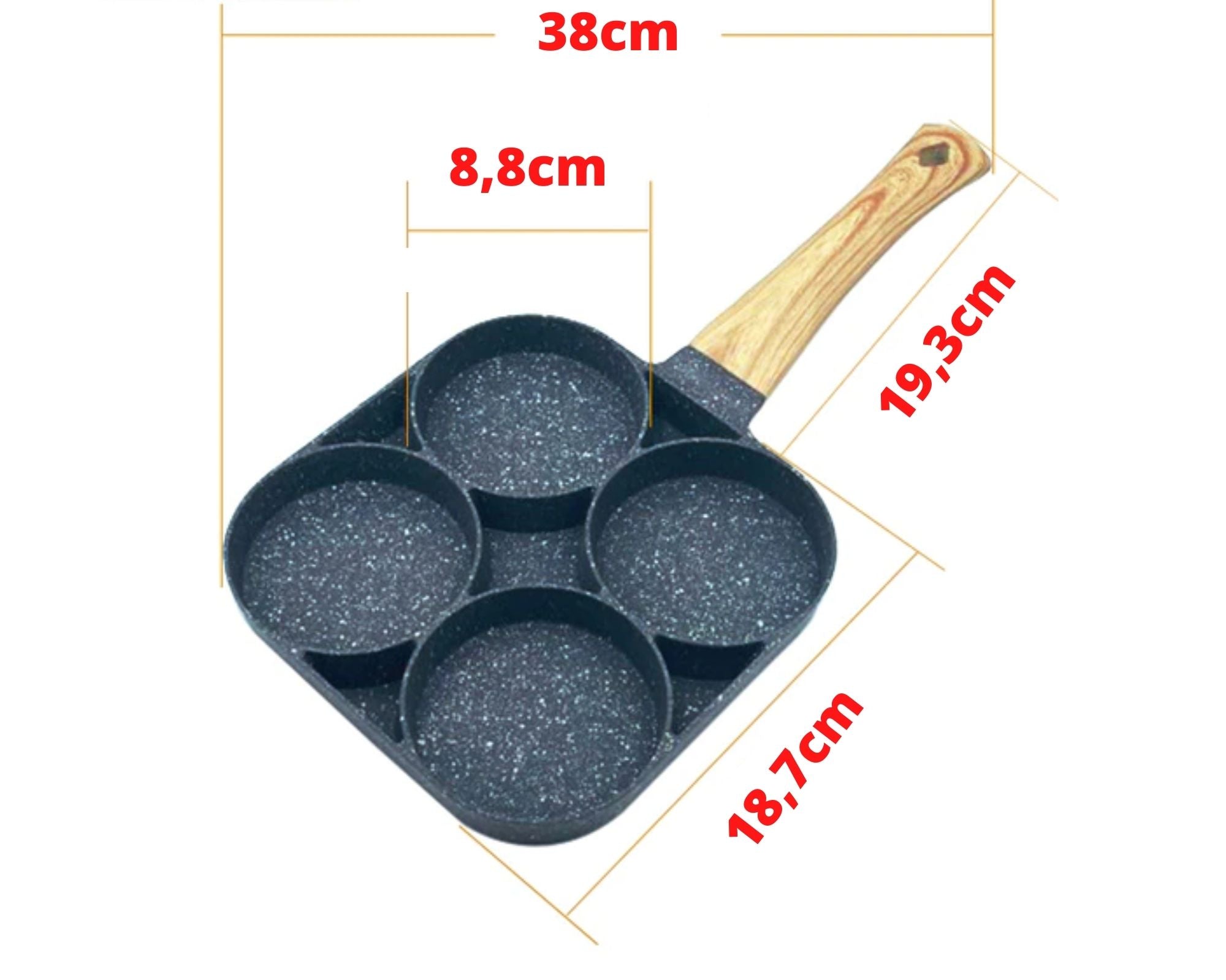 Polix - 4-Mould Frying Pan (+ 2 FREE Utensils)